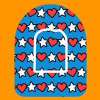 PATRIOTIC STARS AND HEARTS PATTERN -  OMNIPOD OVERLAY