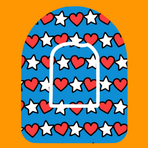 PATRIOTIC STARS AND HEARTS PATTERN -  OMNIPOD OVERLAY