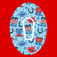 PATRIOTIC WESTERN BOOTS AND HATS PATTERN -  DEXCOM G6 OVERLAY