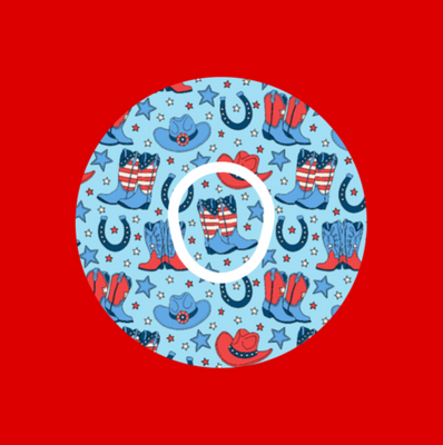 PATRIOTIC WESTERN BOOTS AND HATS PATTERN - DEXCOM G7 OR DEXCOM STELO OVERLAY