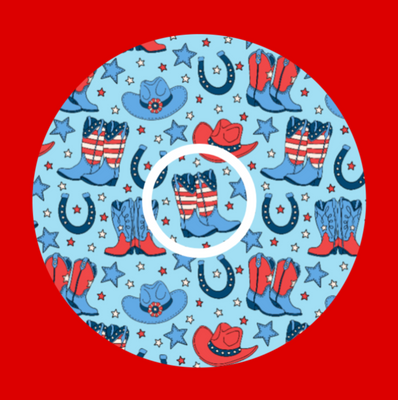 PATRIOTIC WESTERN BOOTS AND HATS PATTERN  -  LIBRE 2 OVERLAY