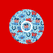 PATRIOTIC WESTERN BOOTS AND HATS PATTERN - INFUSION SET OVERLAY