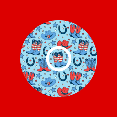 PATRIOTIC WESTERN BOOTS AND HATS PATTERN - INFUSION SET OVERLAY
