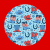 PATRIOTIC WESTERN BOOTS AND HATS PATTERN - LARGE SOLID OVERLAY