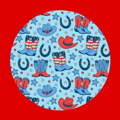 PATRIOTIC WESTERN BOOTS AND HATS PATTERN - LARGE SOLID OVERLAY