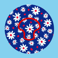 PATRIOTIC DAISIES PATTERN - MEDTRONIC GUARDIAN OVERLAYS WITH CUT-OUT FOR USE WITH DECK MY DIABETES GRIPSHIELD