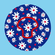PATRIOTIC DAISIES PATTERN - MEDTRONIC GUARDIAN OVERLAYS WITH CUT-OUT FOR USE WITH DECK MY DIABETES GRIPSHIELD