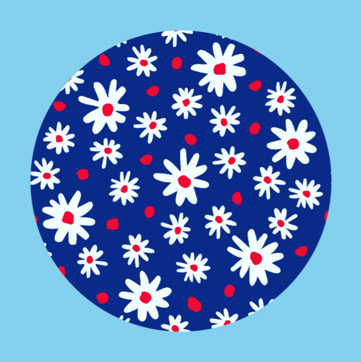 PATRIOTIC DAISIES PATTERN - LARGE SOLID OVERLAY