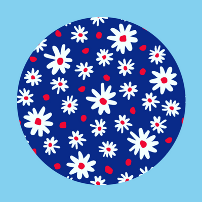 PATRIOTIC DAISIES PATTERN - LARGE SOLID OVERLAY