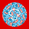 PATRIOTIC HEARTS AND STARS PATTERN - MEDTRONIC GUARDIAN OVERLAYS WITH CUT-OUT FOR USE WITH DECK MY DIABETES GRIPSHIELD