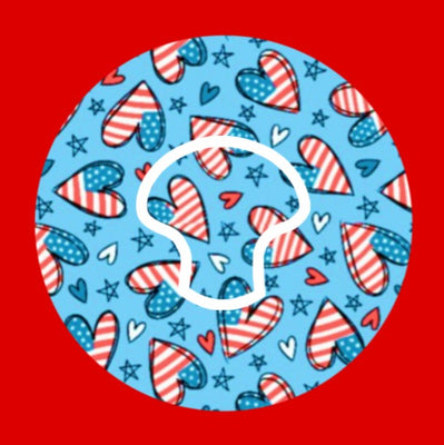 PATRIOTIC HEARTS AND STARS PATTERN - MEDTRONIC GUARDIAN OVERLAYS WITH CUT-OUT FOR USE WITH DECK MY DIABETES GRIPSHIELD