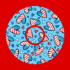 PATRIOTIC HEARTS AND STARS PATTERN -  LIBRE 2 OVERLAY