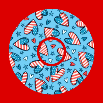 PATRIOTIC HEARTS AND STARS PATTERN -  LIBRE 2 OVERLAY