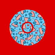 PATRIOTIC HEARTS AND STARS PATTERN - INFUSION SET OVERLAY
