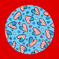 PATRIOTIC HEARTS AND STARS PATTERN - LARGE SOLID OVERLAY