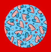 PATRIOTIC HEARTS AND STARS PATTERN - LARGE SOLID OVERLAY