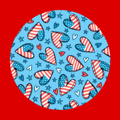 PATRIOTIC HEARTS AND STARS PATTERN - LARGE SOLID OVERLAY