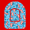 PATRIOTIC HEARTS AND STARS PATTERN -  OMNIPOD OVERLAY
