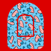 PATRIOTIC HEARTS AND STARS PATTERN -  OMNIPOD OVERLAY