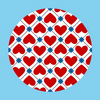 PATRIOTIC QUILTED HEARTS - LARGE SOLID OVERLAY