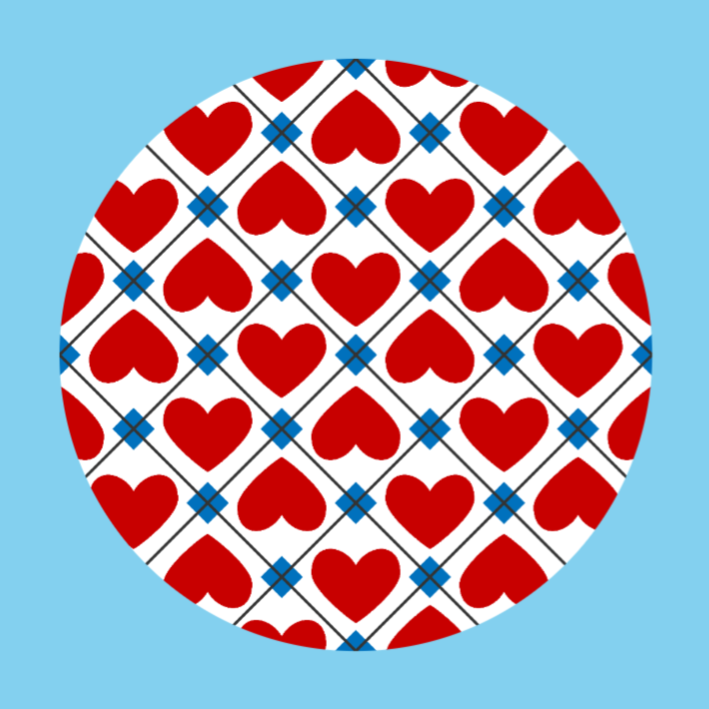 PATRIOTIC QUILTED HEARTS - LARGE SOLID OVERLAY