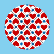 PATRIOTIC QUILTED HEARTS - LARGE SOLID OVERLAY