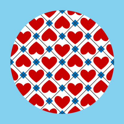 PATRIOTIC QUILTED HEARTS - LARGE SOLID OVERLAY