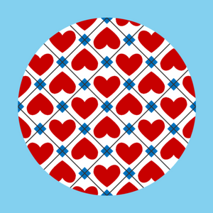 PATRIOTIC QUILTED HEARTS - LARGE SOLID OVERLAY
