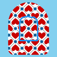 PATRIOTIC QUILTED HEARTS -  OMNIPOD OVERLAY