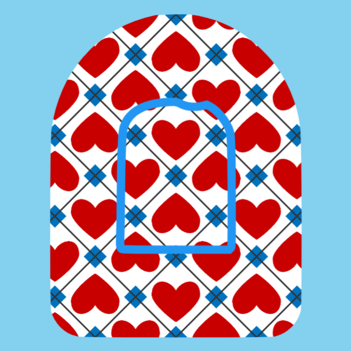 PATRIOTIC QUILTED HEARTS -  OMNIPOD OVERLAY