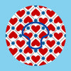 PATRIOTIC QUILTED HEARTS - MEDTRONIC GUARDIAN OVERLAYS WITH CUT-OUT FOR USE WITH DECK MY DIABETES GRIPSHIELD