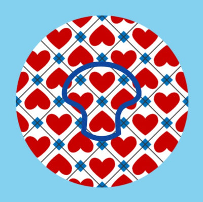 PATRIOTIC QUILTED HEARTS - MEDTRONIC GUARDIAN OVERLAYS WITH CUT-OUT FOR USE WITH DECK MY DIABETES GRIPSHIELD