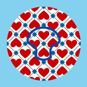 PATRIOTIC QUILTED HEARTS - MEDTRONIC GUARDIAN OVERLAYS WITH CUT-OUT FOR USE WITH DECK MY DIABETES GRIPSHIELD