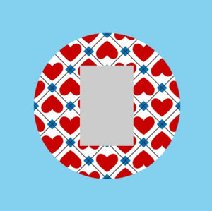 PATRIOTIC QUILTED HEARTS - SINGLE PATCH FOR THE SUGARSHIELD™ CASE BY DECK MY DIABETES for TANDEM MOBI™ INSULIN PUMP