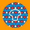 PATRIOTIC STARS AND HEARTS PATTERN -  MEDTRONIC GUARDIAN OVERLAYS WITH CUT-OUT FOR USE WITH DECK MY DIABETES GRIPSHIELD