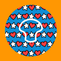 PATRIOTIC STARS AND HEARTS PATTERN -  MEDTRONIC GUARDIAN OVERLAYS WITH CUT-OUT FOR USE WITH DECK MY DIABETES GRIPSHIELD