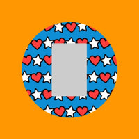 PATRIOTIC STARS AND HEARTS - SINGLE PATCH FOR THE SUGARSHIELD™ CASE BY DECK MY DIABETES for TANDEM MOBI™ INSULIN PUMP