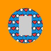 PATRIOTIC STARS AND HEARTS - SINGLE PATCH FOR THE SUGARSHIELD™ CASE BY DECK MY DIABETES for TANDEM MOBI™ INSULIN PUMP