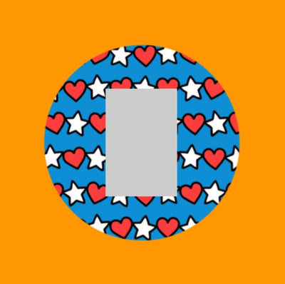 PATRIOTIC STARS AND HEARTS - SINGLE PATCH FOR THE SUGARSHIELD™ CASE BY DECK MY DIABETES for TANDEM MOBI™ INSULIN PUMP