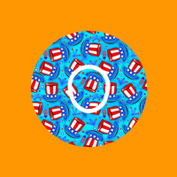 PATRIOTIC TOP HATS PATTERN - DEXCOM G7 OR DEXCOM STELO OVERLAY