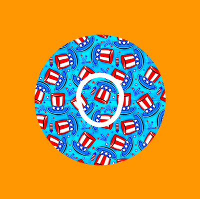 PATRIOTIC TOP HATS PATTERN - DEXCOM G7 OR DEXCOM STELO OVERLAY