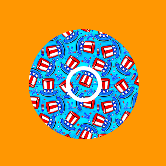 PATRIOTIC TOP HATS PATTERN - INFUSION SET OVERLAY