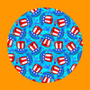 PATRIOTIC TOP HATS PATTERN - LARGE SOLID OVERLAY