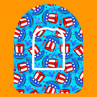 PATRIOTIC TOP HATS PATTERN -  OMNIPOD OVERLAY