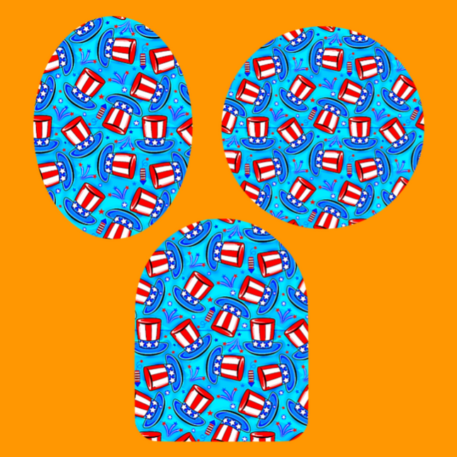 PATRIOTIC TOP HAT PATTERN  - OVERLAY PATCH