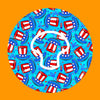 PATRIOTIC TOP HATS PATTERN - MEDTRONIC GUARDIAN OVERLAYS WITH CUT-OUT FOR USE WITH DECK MY DIABETES GRIPSHIELD