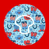 PATRIOTIC WESTERN BOOTS AND HATS PATTERN - MEDTRONIC GUARDIAN OVERLAYS WITH CUT-OUT FOR USE WITH DECK MY DIABETES GRIPSHIELD
