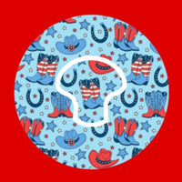 PATRIOTIC WESTERN BOOTS AND HATS PATTERN - MEDTRONIC GUARDIAN OVERLAYS WITH CUT-OUT FOR USE WITH DECK MY DIABETES GRIPSHIELD