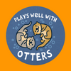 PLAYS WELL WITH OTTERS - LARGE SOLID OVERLAY