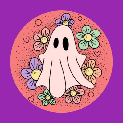 PRETTY IN PINK HALLOWEEN GHOST PATCH